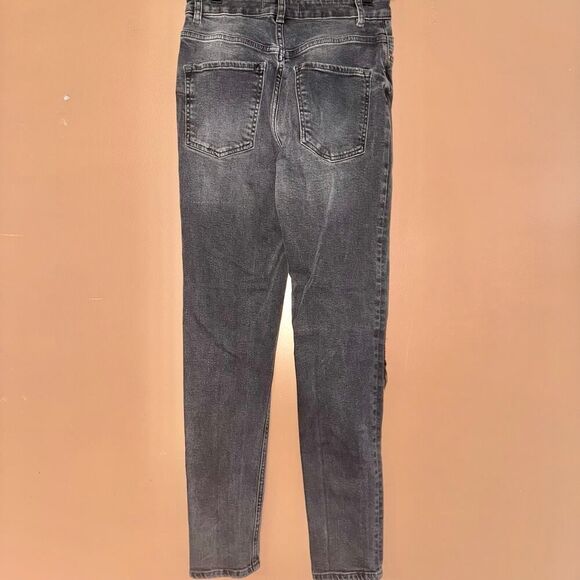 We The Free Free People Black Washed Distressed Denim Jeans - Size 26 - Picture 3 of 10